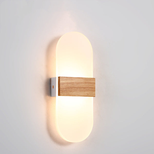 Wooden wall LED lamp