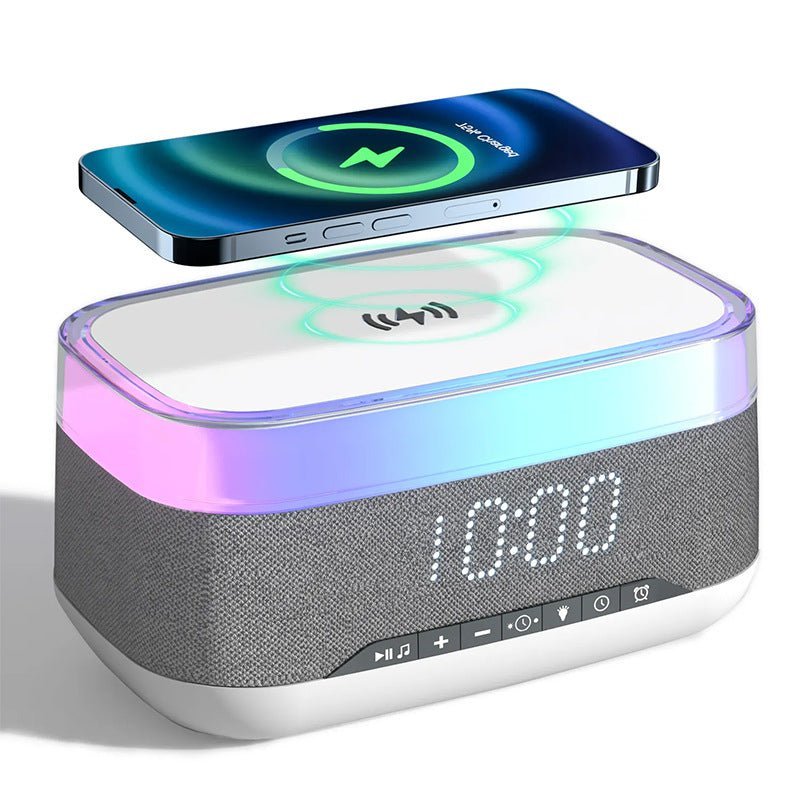 3 - in - 1 Bluetooth Speaker with Alarm Clock and Wireless Charger - Iandy