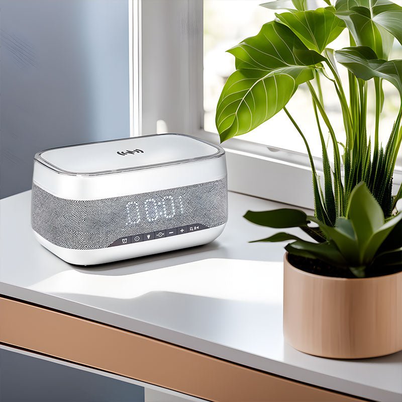 3 - in - 1 Bluetooth Speaker with Alarm Clock and Wireless Charger - Iandy