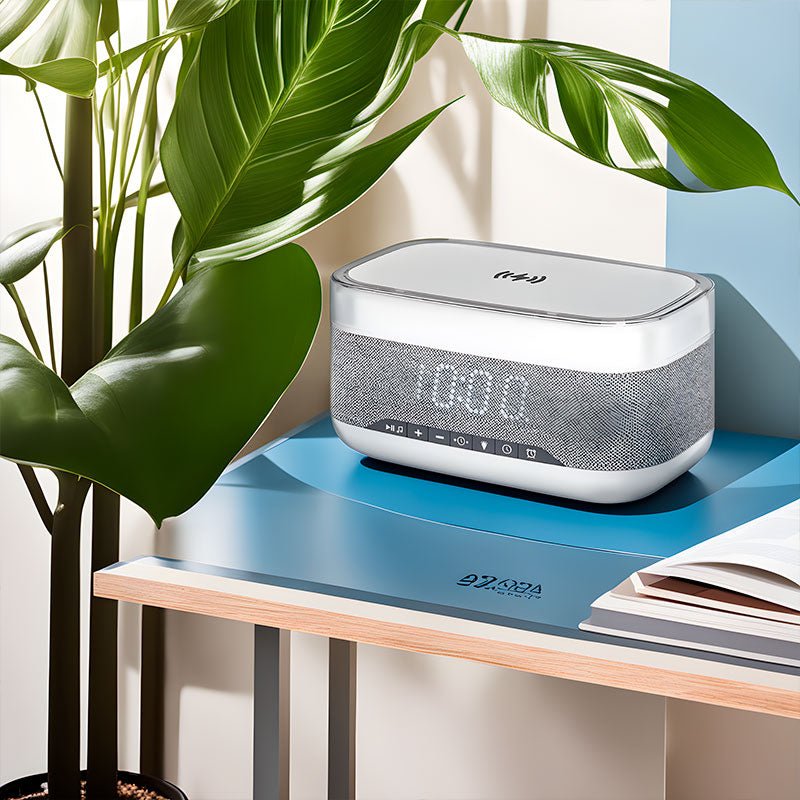 3 - in - 1 Bluetooth Speaker with Alarm Clock and Wireless Charger - Iandy