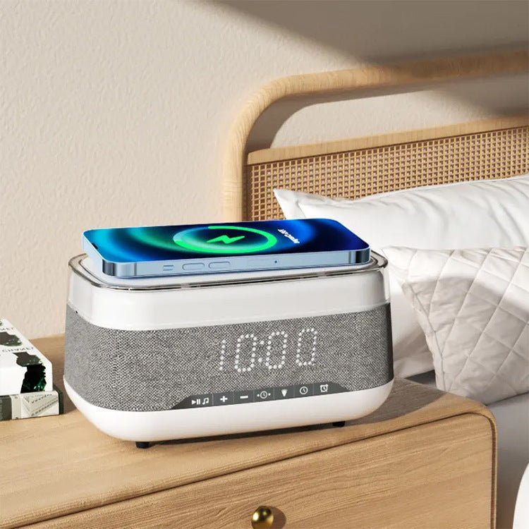 3 - in - 1 Bluetooth Speaker with Alarm Clock and Wireless Charger - Iandy