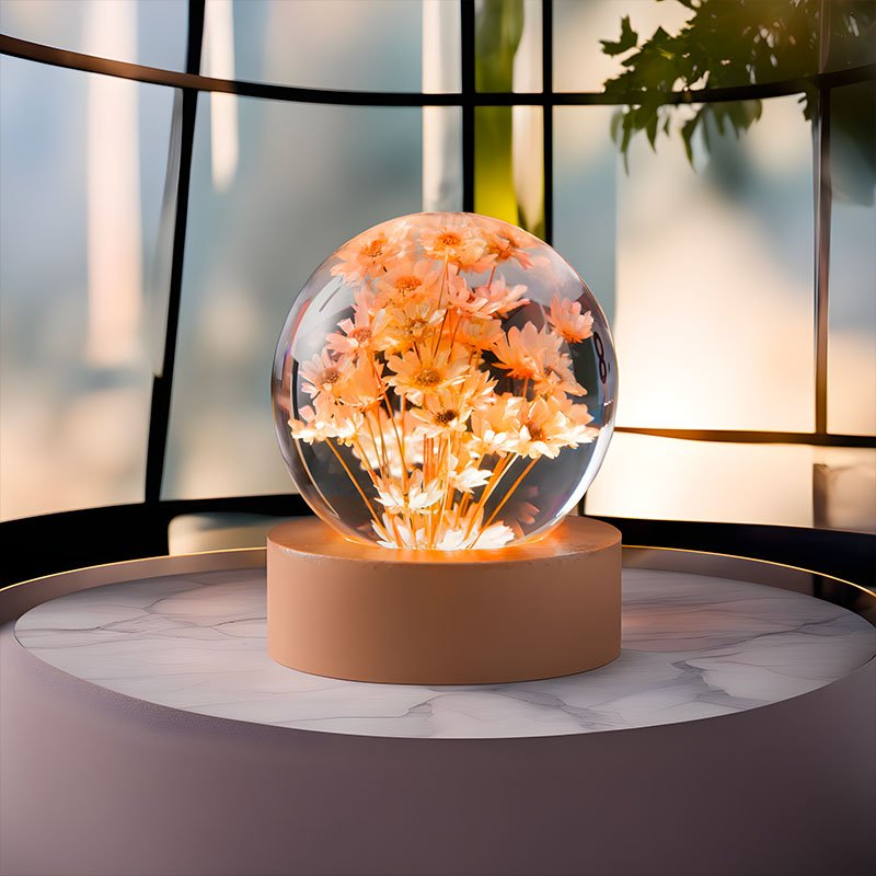 Enchanting 3D Dandelion Flowers Crystal Ball Lamp - Iandy