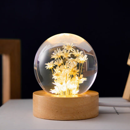 Enchanting 3D Dandelion Flowers Crystal Ball Lamp - Iandy