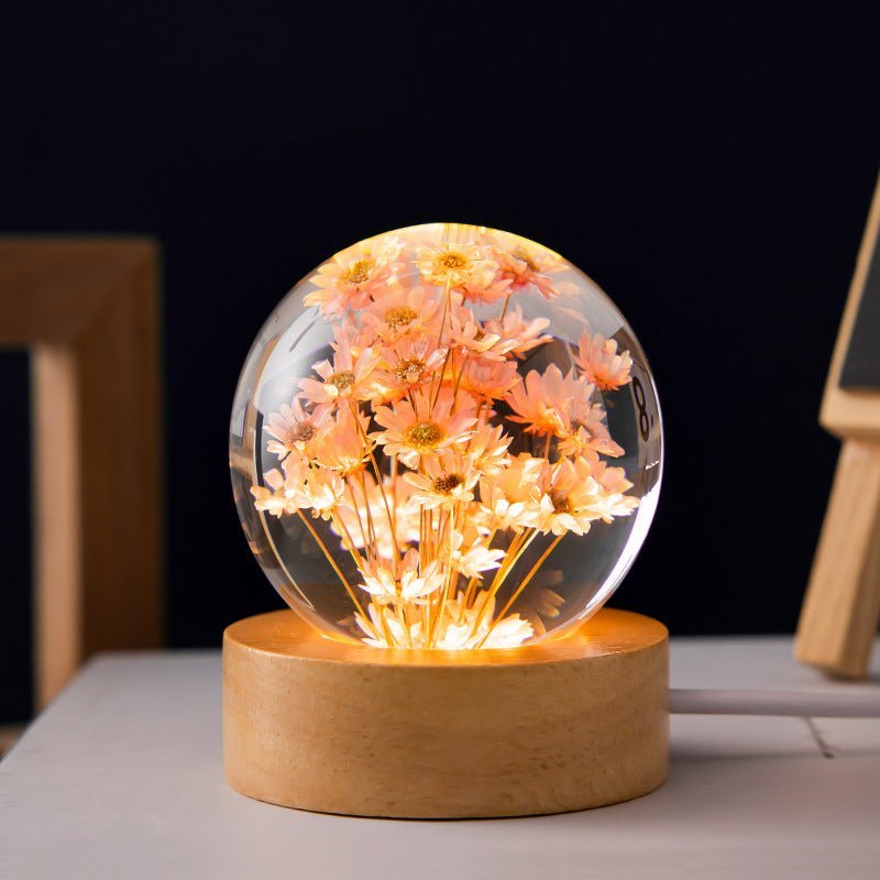 Enchanting 3D Dandelion Flowers Crystal Ball Lamp - Iandy