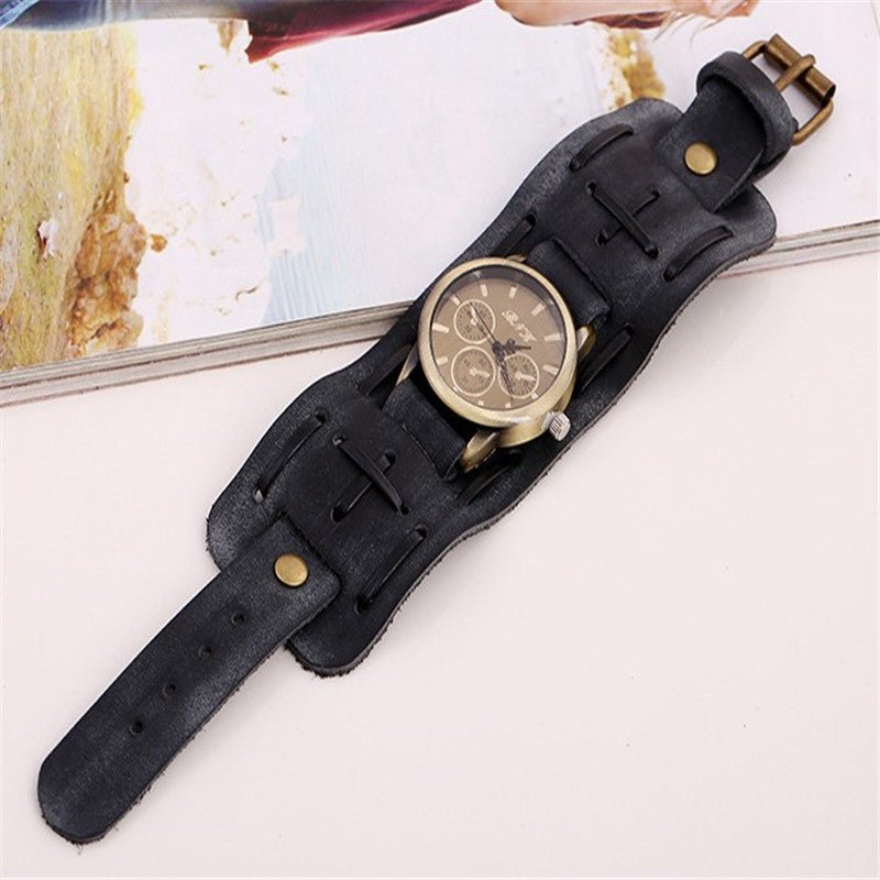 Retro Cowhide Punk Wrist Watch - Iandy