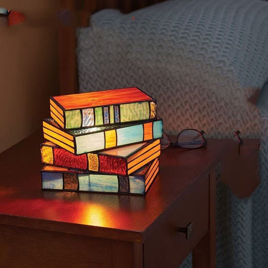 Stained Glass Stacked Books Lamp - Iandy