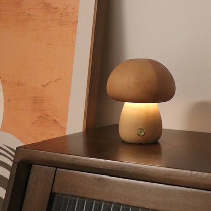 Wooden Cute Mushroom LED Night Light - Iandy