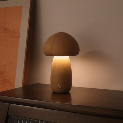 Wooden Cute Mushroom LED Night Light - Iandy