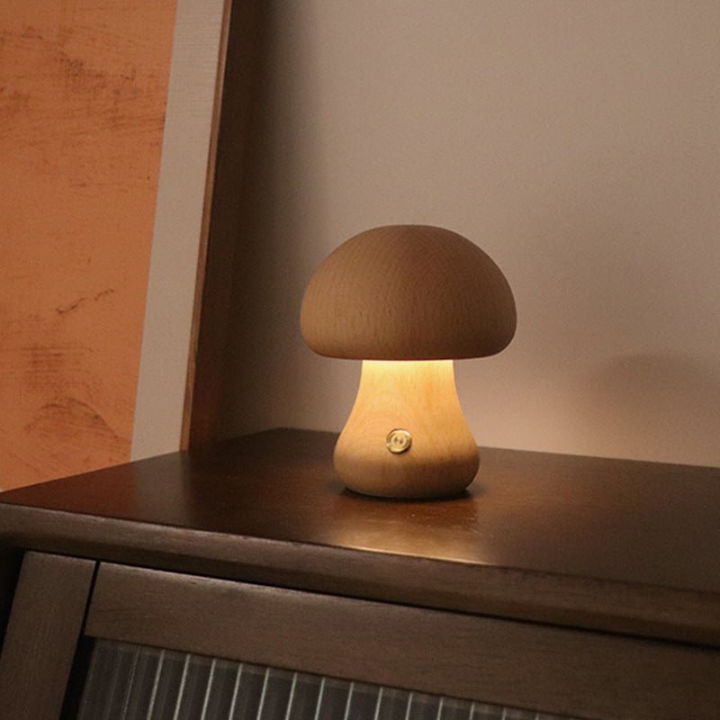 Wooden Cute Mushroom LED Night Light - Iandy