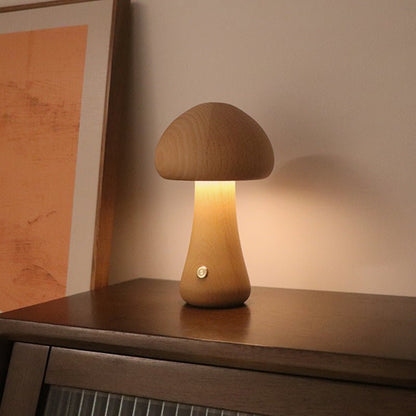 Wooden Cute Mushroom LED Night Light - Iandy